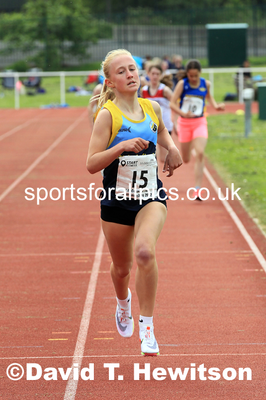 Women and Girls 800 metres, 2022 North Eastern Track and Field Champs., Middlesbrough. David T. Hewitson/Sports for All Pics